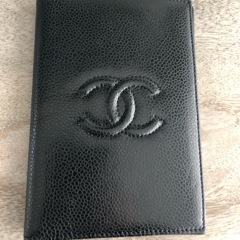 SOLD-Chanel black passport holder - Picture 1 of 6